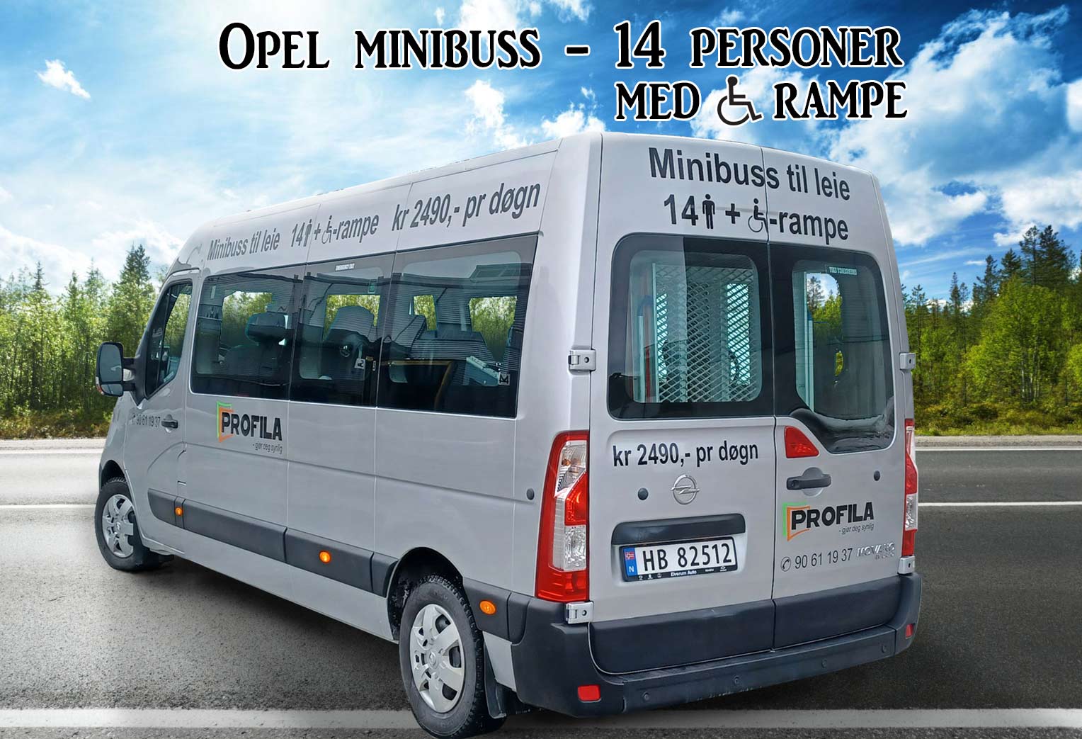 opel minibuss til leie